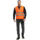 Жилет сигнальный ProfLineBase с пуговицами и карманами (тк.Полиэфир,100), оранжевый