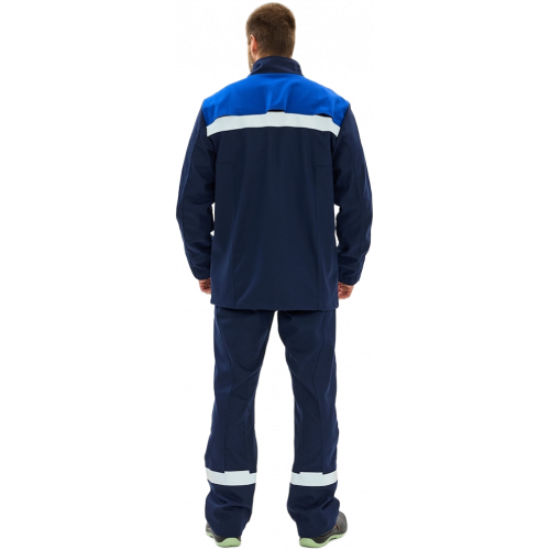 Костюм сварщика Велд-СОП 2 кл.защиты (тк.Хлопок-ОП,350) брюки, т.синий/васильковый