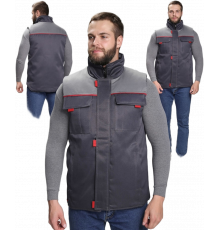 Жилет утепленный Флофт (тк.Смесовая,210), т.серый/серый Жилет утепленный Флофт (тк.Смесовая,210), т.серый/серый