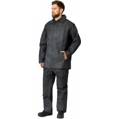 Костюм сварщика цельноспилковый 2 кл.защиты(Спилок 0,9-1,2), черный