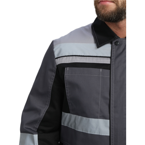 Костюм Виват-2 Премиум CH МВО (тк.Смесовая,240) п/к, т.серый/черный/св.серый