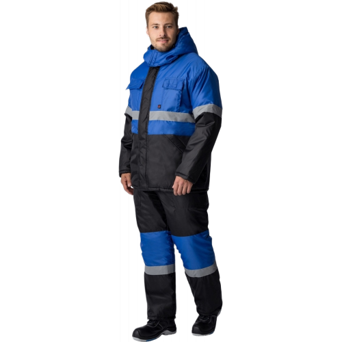 Костюм зимний Мегрес-2 СОП (тк.OxLine,90) п/к, васильковый/черный