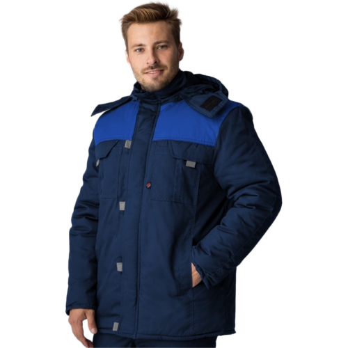 Куртка зимняя Флофт Премиум (тк.Смесовая,240), т.синий/васильковый/серый Куртка зимняя Флофт Премиум (тк.Смесовая,240), т.синий/васильковый/серый