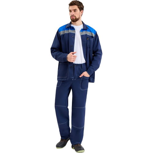 Костюм Техник СОП (тк.Саржа,250) брюки, т.синий/васильковый