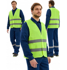 Жилет сигнальный ProfLineBase (тк.Полиэфир,60), желтый Жилет сигнальный ProfLineBase (тк.Полиэфир,60), желтый