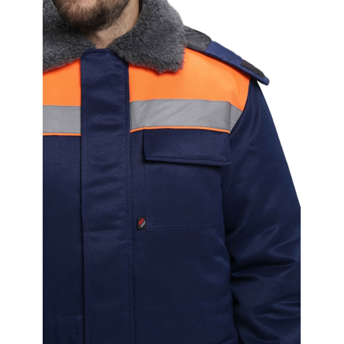 Куртка зимняя для бригадира NEW (тк.Смесовая,210), т.синий/оранжевый Куртка зимняя для бригадира NEW (тк.Смесовая,210), т.синий/оранжевый