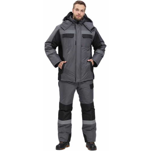 Костюм зимний Вектрон-2 СОП (тк.Таслан,135) п/к, т.серый/черный