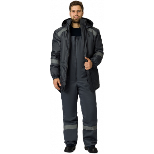 Куртка зимняя Прогресс (тк.Оксфорд), т.серый Куртка зимняя Прогресс (тк.Оксфорд), т.серый