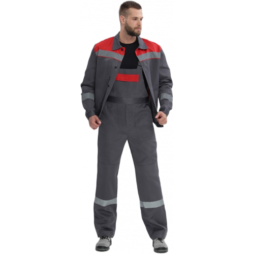 Костюм Легион-2 СОП (тк.Смесовая,210) п/к, т.серый/красный Костюм Легион-2 СОП (тк.Смесовая,210) п/к, т.серый/красный