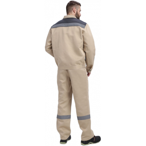 Костюм Лигор-1 СОП (тк.Смесовая,210) брюки, бежевый/т.серый Костюм Лигор-1 СОП (тк.Смесовая,210) брюки, бежевый/т.серый