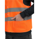 Жилет сигнальный ProfLineBase с пуговицами и карманами (тк.Полиэфир,100), оранжевый