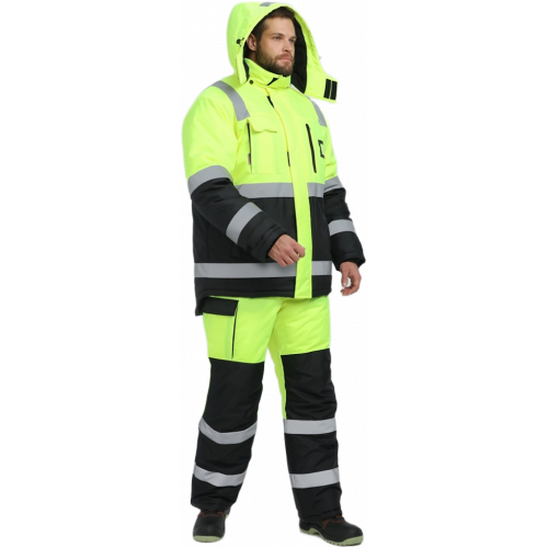 Костюм зимний сигнальный ProfLineSpecialist (тк.Оксфорд PU) брюки, желтый/черный Костюм зимний сигнальный ProfLineSpecialist (тк.Оксфорд PU) брюки, желтый/черный