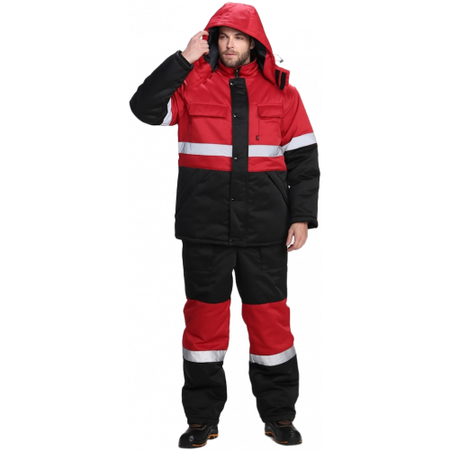 Костюм зимний Нордхард-2 СОП (тк.Смесовая,250) п/к, черный/красный