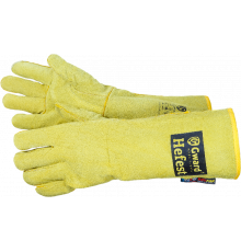 Hefest Краги из спилка желтого цвета, усиленные, 40 см