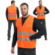 Жилет сигнальный ProfLineBase с пуговицами и карманами (тк.Полиэфир,100), оранжевый