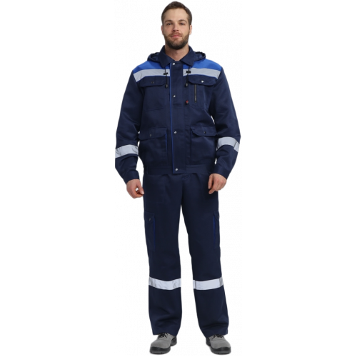 Костюм Нейч-2 СОП с капюшоном (тк.Смесовая,210) п/к, т.синий/васильковый Костюм Нейч-2 СОП с капюшоном (тк.Смесовая,210) п/к, т.синий/васильковый