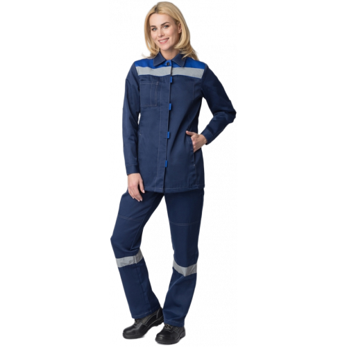 Костюм женский Весна-2 СОП NEW (тк.Смесовая,210) п/к, т.синий/васильковый