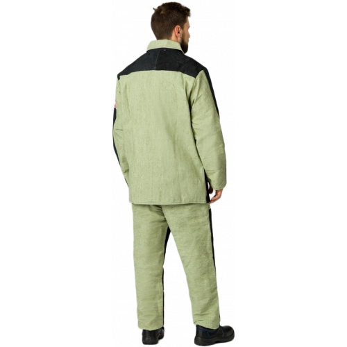 Костюм сварщика комбинированный 2 кл.защиты (тк.Брезент,550/Спилок S=2,3), черный/бежевый