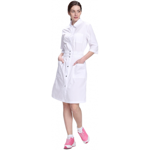 Халат женский Симпл-004 (тк.Смесовая,120) MedLine, белый Халат женский Симпл-004 (тк.Смесовая,120) MedLine, белый