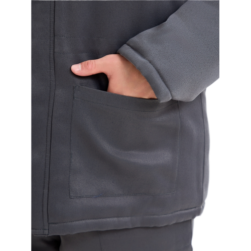 Костюм зимний Труженик-Ультра-1 СОП  (тк.Смесовая,210) брюки, т.серый/красный