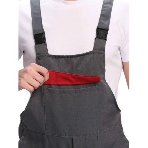 Полукомбинезон для ИТР (тк.Смесовая,210), серый/красный Полукомбинезон для ИТР (тк.Смесовая,210), серый/красный