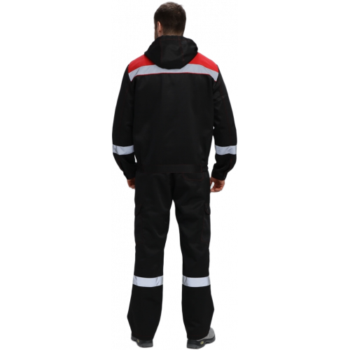 Костюм Нейч-2 СОП с капюшоном К. (тк.Смесовая,210) п/к, черный/красный