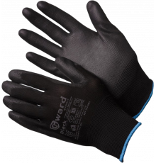 Перчатки Gward нейлоновые с полиуретановым покрытием, черный, PU1001 Перчатки Gward нейлоновые с полиуретановым покрытием, черный, PU1001