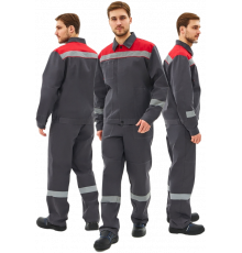 Костюм Липецк-1 СОП CH (тк.Смесовая,280) брюки, т.серый/красный Костюм Липецк-1 СОП CH (тк.Смесовая,280) брюки, т.серый/красный