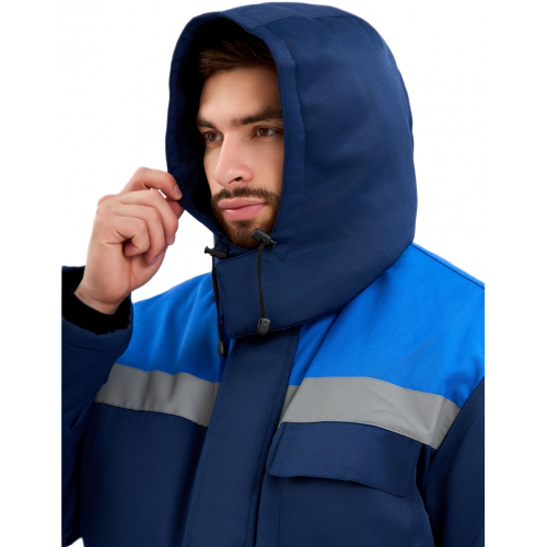 Костюм зимний Труженик-Ультра-2 СОП (тк.Смесовая,210) п/к, т.синий/васильковый