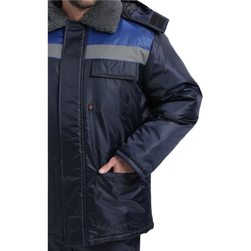 Куртка зимняя для бригадира NEW (тк.Оксфорд), т.синий/васильковый