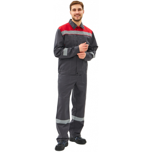 Костюм Липецк-2 СОП CH (тк.Смесовая,280) п/к, т.серый/красный Костюм Липецк-2 СОП CH (тк.Смесовая,280) п/к, т.серый/красный