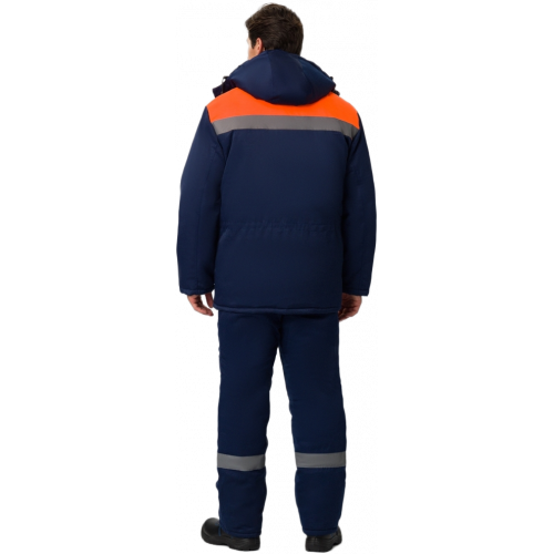 Костюм зимний Труженик-Ультра-2 (тк.Смесовая,210) п/к, т.синий/оранжевый