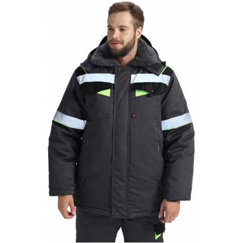 Костюм зимний Ховард (тк.Смесовая,240) п/к, т.серый/черный/лимонный