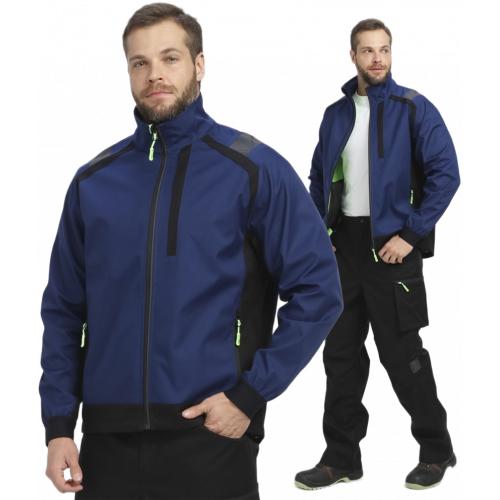 Куртка ProfLineLeader (тк.Софтшел), синий/черный Куртка ProfLineLeader (тк.Софтшел), синий/черный