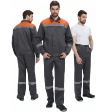 Костюм Лигор-1 СОП (тк.Смесовая,210) брюки, т.серый/оранжевый Костюм Лигор-1 СОП (тк.Смесовая,210) брюки, т.серый/оранжевый