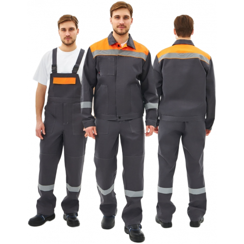 Костюм Липецк-2 СОП CH (тк.Смесовая,280) п/к, т.серый/оранжевый