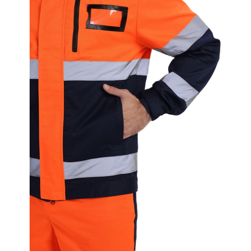 Костюм сигнальный PROFLINE ProfLineSpecialist-1 (тк.Смесовая МВО,240) брюки, оранжевый/т.синий Костюм сигнальный PROFLINE ProfLineSpecialist-1 (тк.Смесовая МВО,240) брюки, оранжевый/т.синий