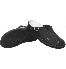 Сабо женские нат.кожа ПВХ, черный Сабо женские нат.кожа ПВХ, черный