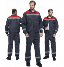 Костюм Лигор-1 СОП (тк.Смесовая,210) брюки, т.серый/красный Костюм Лигор-1 СОП (тк.Смесовая,210) брюки, т.серый/красный