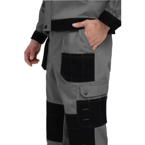 Костюм Вестгард-1 (тк.Канвас,260) брюки, т.серый/черный Костюм Вестгард-1 (тк.Канвас,260) брюки, т.серый/черный