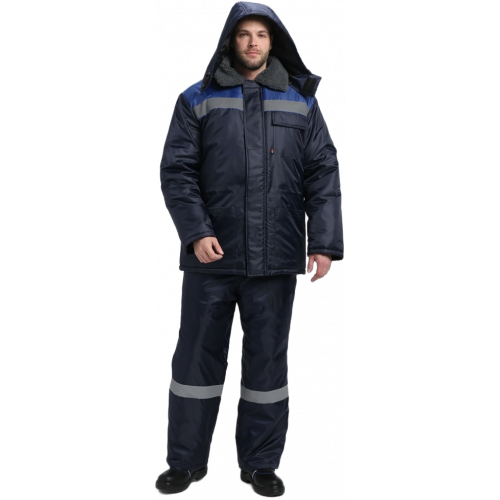 Куртка зимняя для бригадира NEW (тк.Оксфорд), т.синий/васильковый