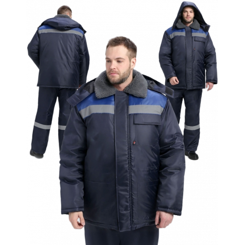 Куртка зимняя для бригадира NEW (тк.Оксфорд), т.синий/васильковый