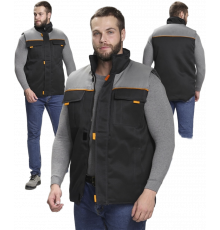 Жилет утепленный Флофт (тк.Смесовая,210), черный/серый Жилет утепленный Флофт (тк.Смесовая,210), черный/серый