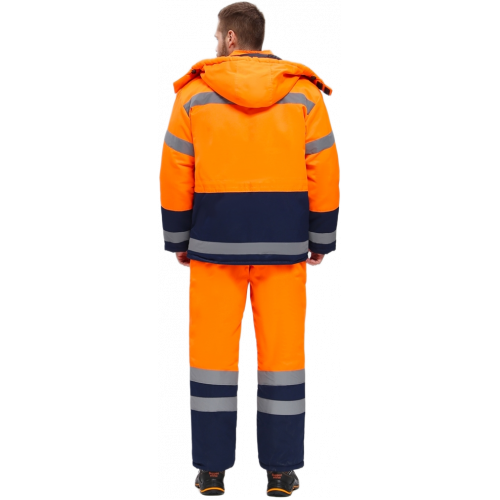 Костюм зимний для дорожника Ультра (тк.Смесовая,210) п/к, оранжевый/т.синий Костюм зимний для дорожника Ультра (тк.Смесовая,210) п/к, оранжевый/т.синий