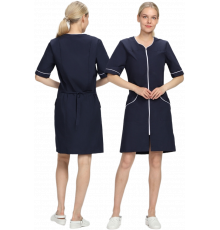 Халат женский Стелла (тк.ТиСи), т.синий/белый Халат женский Стелла (тк.ТиСи), т.синий/белый