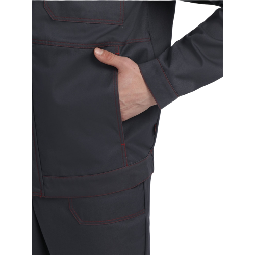 Костюм Строй-2 CH МВО (тк.Смесовая,280) п/к, т.серый/красный/черный Костюм Строй-2 CH МВО (тк.Смесовая,280) п/к, т.серый/красный/черный