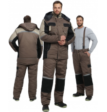 Костюм зимний Мега IMP (тк.Смесовая,240) брюки, коричневый/черный/бежевый