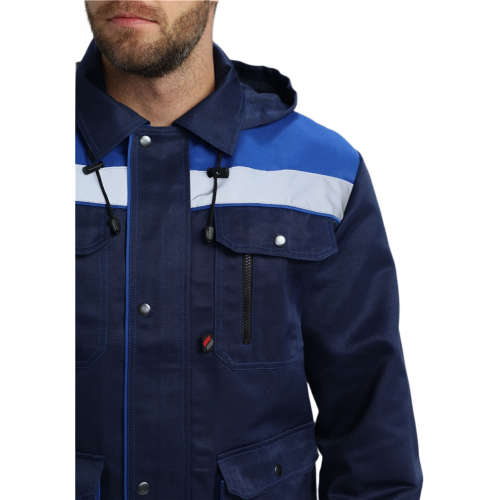 Костюм Нейч-2 СОП с капюшоном К. (тк.Смесовая,210) п/к, т.синий/васильковый