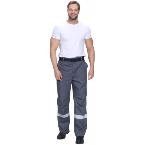 Костюм Флофт-1 Премиум СОП У. (тк.Смесовая,240) брюки, т.серый/серый/красный