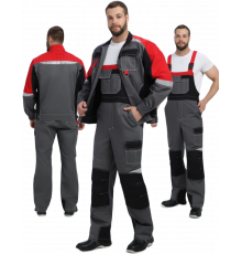 Костюм Вектрон-2 (тк.Смесовая МВО,240) п/к, серый/черный/красный Костюм Вектрон-2 (тк.Смесовая МВО,240) п/к, серый/черный/красный